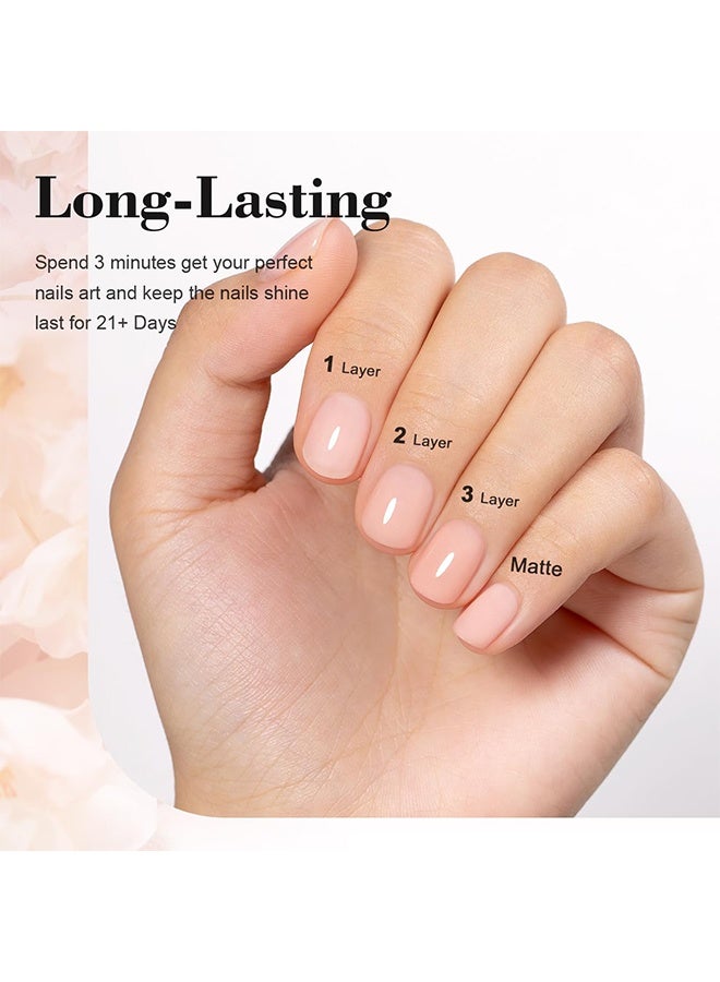 XEIJAYI UV Gel Polish,Nude Gel Nail Polish ,Warm Pink Sheer Neutral Skin Tone Color, Ice Jelly Blush Pink Gel Polish ,Transparent Nail Gel Polish, UV LED Cured for Home Salon ,DIY Manicure - Image 3